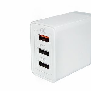 QC 3.0 Snabb snabbladdadapter 3 Ports USB Hemväggladdare 30W /EU -kontakt