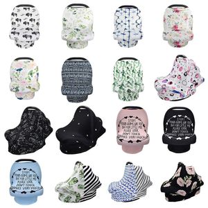 Wholesale 31 styles INS Floral Stretchy Cotton Baby Nursing Cover breastfeeding cover Stripe Safety seat car Privacy Cover Scarf baby Blanket M330
