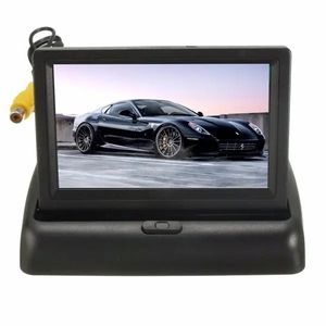 Carro Wireless IR Vista Traseira backup Invertendo Camera Kit dobrável LCD de 4,3 polegadas Monitor