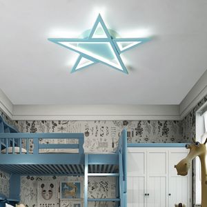 거실 침실 침실 핑크색 블루 어린이 아기 소년 여자 공주 별 천장 조명 램프 샹들리에를위한 현대 샹들리에