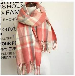 Wholesale-Winter Warm Plaid Scarves Womens Korean Style Cashmere Tassel Scarf Pashmina All Matching Wool Plaid Scarves Free Shipping