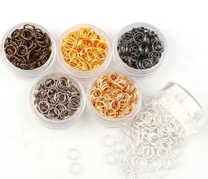 1000pcs / mycket 6mm Alloy 5Color Hopp Ringar Enstaka slingor öppna splitringar för smycken att hitta DIY