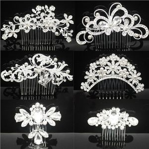 Wholesale stunning tiaras for sale - Group buy Bridal Wedding Tiaras Stunning Fine Comb Headpieces Jewelry Accessories Crystal Pearl Hair Brush utterfly hairpin