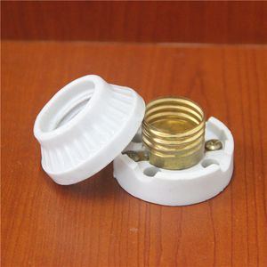 Freeshipping 10pcs E27 241V-380V Ceramic Lamp Holder Copper Screw Thread High Temperature Climbing Box Lamp E27 Base Light Socket Fitting