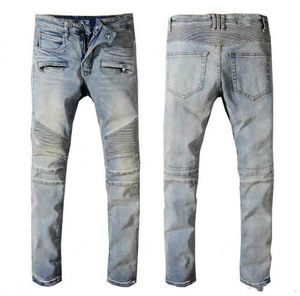 Mens de alta qualidade mais crachá Luxo jeans designer de moda Sreetwear Slim Fit Painted Biker calças calças de tamanho grande