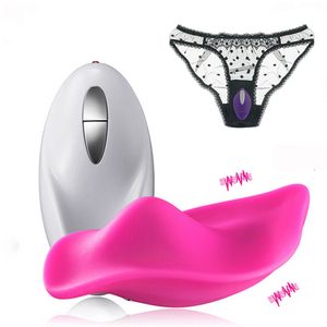 Bärbar panty vibrator trådlös fjärrkontroll bärbar klitoral stimulator osynliga bärbara vibratorsexleksaker för kvinnor J2330