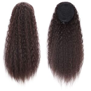 22インチの長い巻き毛ポニーテールヘアピースその他の色140gの人間の髪の毛の巻き毛の伸び女性のためのヘアの伸びのためのレマー髪の有名人Ponytails