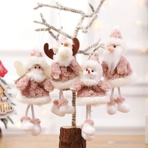 Christmas Tree Decoration Pendant Santa Clause Snowman plush Doll Elk Reindeer Hanging ornaments Xmas Home Decor 4 Styles HH9-2482