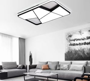 Rectangle modern led ceiling lights for living room bedroom study room white or black 95-265V square ceiling lamp with RC MYY