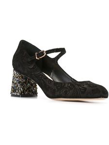 2019 무료 숙녀 배송 가죽 Mary Mary Jane Jacquard Weave Low Diamond Heel Solid Ornaments Sophia Webster Round Toe Sho 5750