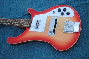 4 줄 체리 레드 4003 전기베이스 전기베이스 기타 스테레오 출력 Rosewood Fretboard China Ric Bass