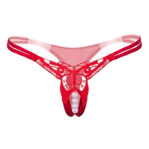 Sexiga Lace Tränar Butterfly Panties Kvinna Blommor Lace Kvinnor Panties Andas Briefs Ladies Låg midja Transparent Pearl Underkläder