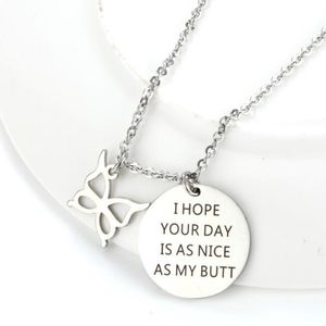 I Hope Your Day is As Nice As Your Butt Necklace Couple Gifts Pendant I Love You Wife Husband Gifts