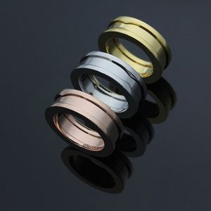 High Quality Fashion Lady 316 Titanium Steel No Diamond Gear Groove Lettering Wedding Engagement 18K Gold Plated Narrow Rings Size6-9
