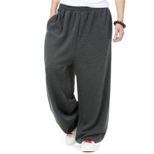 Primavera inverno bottoms plus size hip hop joggers homens casual velo sweatpants perna larga solta calças largas harem calças de dança de rua