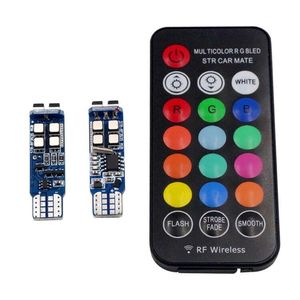 Econsoen T10 Bulwa prześwitu 194 W5W Lights Lights Zmień Kolor Light Remote Car Wnętrze T10 RGB Genialny LED Car Light