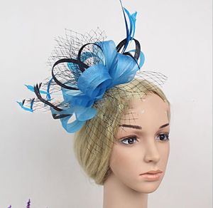 Gauze hairpin bridal headdress fashion British feather hat hairdress