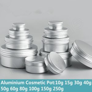 5g 10g 15g 30g 40g 50g 60g 80g 100g 150g 200g 250g Aluminium Cosmetic Containers Pot For Face Cream Ointment Hand Cream Package Box HHAa226