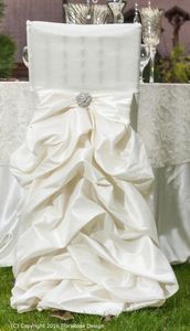 2019 Crystals Taffeta Wedding Chair Sashes Romantic Beautiful Chair Covers Cheap Custom Made Wedding Supplies C05