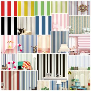 Moderne minimalistische schwarzen und weißen vertikalen Streifen Tapete Mittelmeer blaue Tapete, gelb, grün, rot, rosa Schlafzimmer Wohnzimmer Kinder