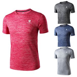 Sports Running T-shirts Solid Quick Dry Men T-shirt Workout Fitness Yoga Athletic Top Blouse Plus Size 0907