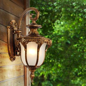 Outdoor waterproof wall lamp balcony lamp European retro American living room aisle patio garden outdoor wall lamp LED Garden