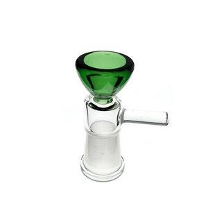 Heady Colored Glass Smoking 14mm Female Bowl with Beautiful Handle Slide for Bubbler