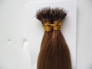 Keratin Düz Avrupa Mikro Boncuk Saç 100 Parça Remy Nano Yüzük Linkler İnsan Saç Uzantıları 1G / S Mikro Bağlantı Saç Uzantıları İnsan