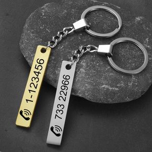 Laser Engraved Custom Car Logo Name Stainless Steel Keychain Personalized DIY Gifts Anti-lost silver Key Chain Ring Dog Tag SL-026