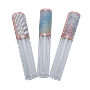 Rainbow Color Cap Tomt Clear Tube 25 stycken 5 ml Lip Gloss Tube med Wand Kosmetisk behållare Förpackning