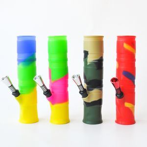 Tubi portatili del tubo del fumo del tubo dell'acqua del silicone del silicone con i narghilè con i colori della miscela Accessorio del fumo dell impianto dell'olio del DAB