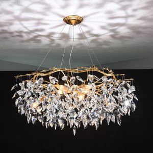 Chandelier lustre crystal lamp gold branch lamp lamparas modernas salones hotel grandes modern led chandelier