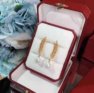 Wholesale-European and American fashion new hot sale wheat ear topaz diamond stud 925 silver needle luxury customized sub-gold plated 18K