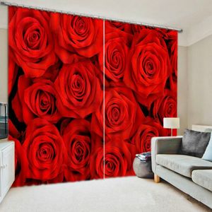 3D Gedrukte gordijn voor woonkamer en slaapkamer Cortinas Para Sala de Estar Roses Dier verkocht door paneelgrootte afbeelding Aangepast