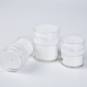 15 30g White Simple Airless Cosmetic Bottle 50g Acrylic Vacuum Cream Jar Cosmetics Pump Lotion Container