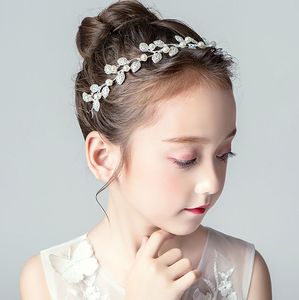 Beleza prata flores meninas peças de cabeça flor meninas peças de cabeça meninas headbands menina casamento tiara coroa305a