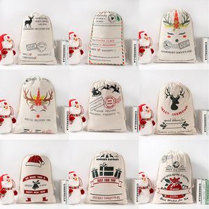 Christmas Gift Bags Santa Sacks Monogrammable Santa Sack Drawstring Bag Santa Claus Deer 9 Designs Bulk in Stock LXL640L