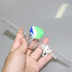 Glas-Nektarpfeifen-Wasserpfeife mit 10 mm 14 mm Quarzspitzen, Keck-Clip, Silikonbehälter, Reclaimer zum Rauchen