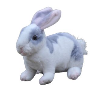 Simulering djur kanin plysch leksak dekoration söt liten vit kanin baby modell ragdoll docka för barn dag gåva 30x17cm dy50822