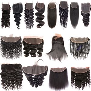 10a Brasil Extensões de Cabelo Virgem Virgem Onda Corretiva Criando Deep Woid Wave Winky Curly Lace Fechamento frontal Ear para ouvidos Fechamentos frontais