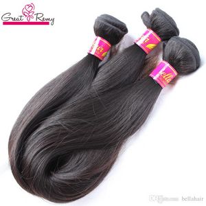 Greatremy 100 малайзийские человеческие волосы Remy пучки человеческих волос 16 18 20 натуральный цвет 3 шт. двойной уток шелковистые прямые волосы