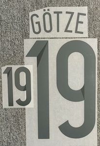 2014 #19 Götze Nameset Transferabzeichen zum Aufbügeln