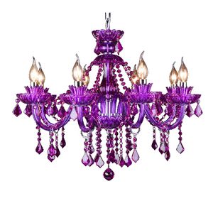 european style purple crystal chandelier european doublelayer large crystal lamp bar kt creative personality crystal chandelier