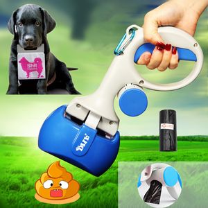 Wholesale Portable Shit Pickup Remover Pooper Bags 1 Set Pet Products 2 In 1 Pet Pooper Scooper Outdoor Waste Cleaning Poop Pick Up Holder