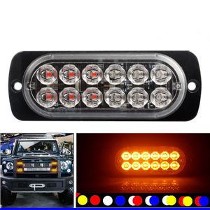 4pcs 12-24V Truck Car 12 LED Flash Strobe Emergency Warning Light Flashing Lights