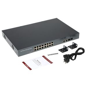 Бесплатная доставка переключатель PoE 16 портов + 2 порта Gigabit Uplink портов Ethernet по стандарту IEEE802.3af над коммутатор Ethernet для камеры телефона точкой доступа IP для VoIP