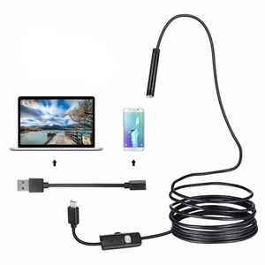 720P Endoscope Camera 8mm Lens HD Android USB Endoscoop Flexibele Snake Cable 6 LED Light Inspection Camera voor Smartphone PC