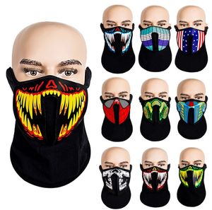 Christmas LED voice-activated light mask EL cold light mask motorcycle luminous mask Cosplay riding warm dance party