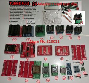 100% Original V7.32 TL866II Plus Programmer +24 Adaptrar + IC Clip High Speed ​​Avr McU Flash EPROM Programmerare Byt ut TL866A / CS Freeshipping