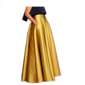 High Waist Long Women's Skirts With Pocket Floor-Length Ruffle 2019 Prom dress Party Skirt Bridal Accessories
